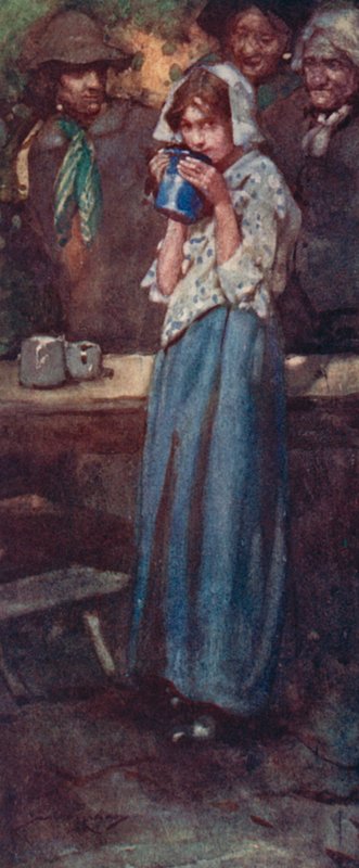Illustration för The Deserted Village av Oliver Goldsmith (litho i färg) av William Lee Hankey