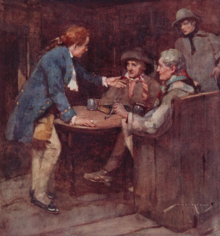 Illustration för The Deserted Village av Oliver Goldsmith (färg litho) av William Lee Hankey