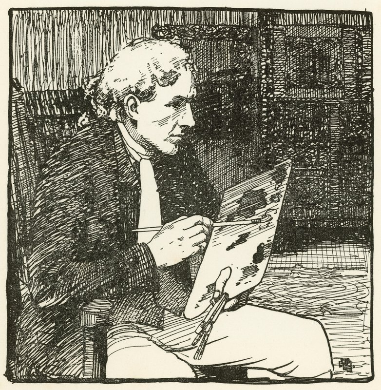 Illustration för The Deserted Village av Oliver Goldsmith (färg litho) av William Lee Hankey