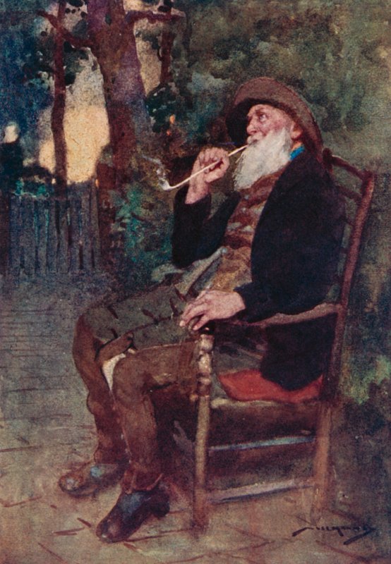Illustration för The Deserted Village av Oliver Goldsmith (färg litho) av William Lee Hankey