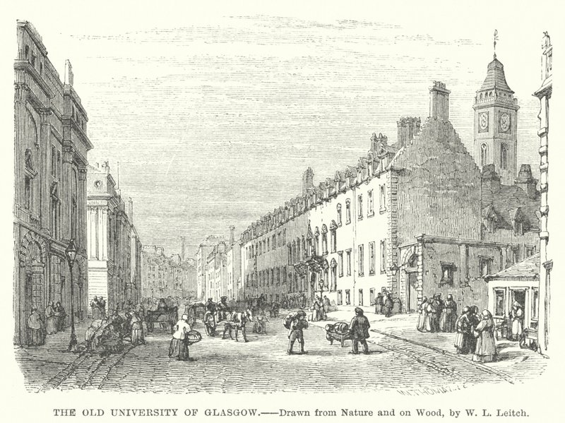 The Old University of Glasgow (gravyr) av William Leighton (after) Leitch