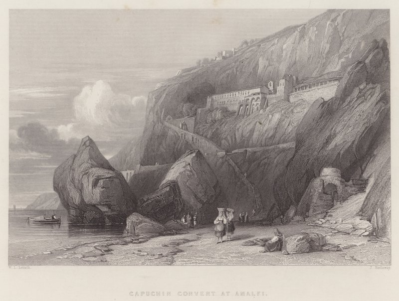 Kapucinerklostret i Amalfi (gravyr) av William Leighton Leitch
