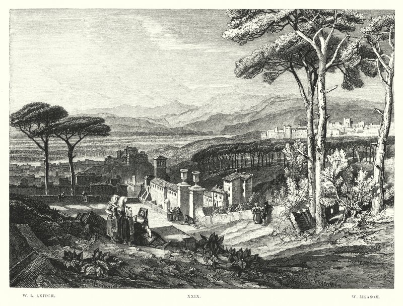 Lord Byrons barn Harold, Canto IV, Strof 174 (gravyr) av William Leighton Leitch