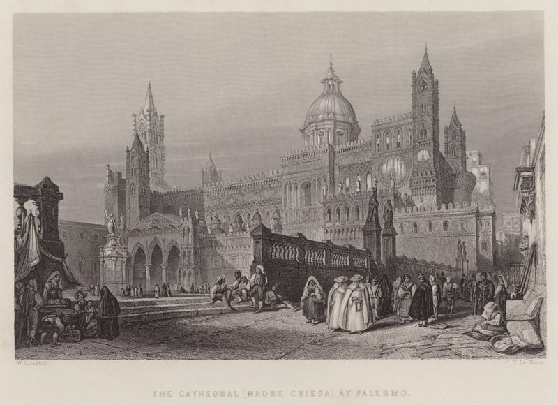 Katedralen (Madre Chiesa) i Palermo (gravyr) av William Leighton Leitch