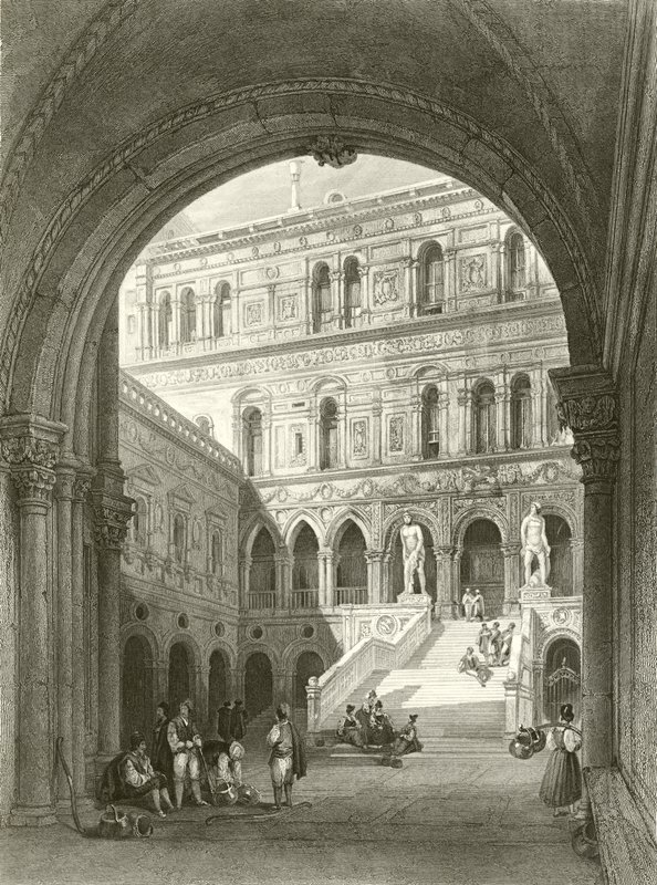 Jättarna trappan, Ducal Palace, Venedig av William Leighton Leitch