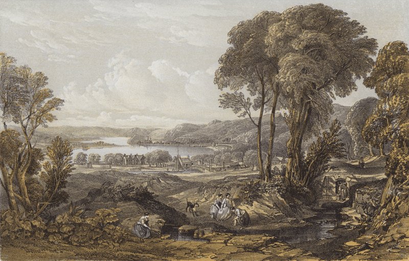 Utsikt över Clyde ovanför Erskine Ferry (chromolitho) av William Leighton Leitch