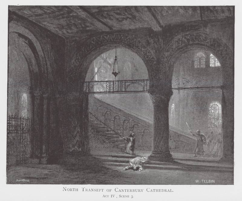 Norra transeptet i Canterbury Cathedral (litografi) av William Lewis (after) Telbin