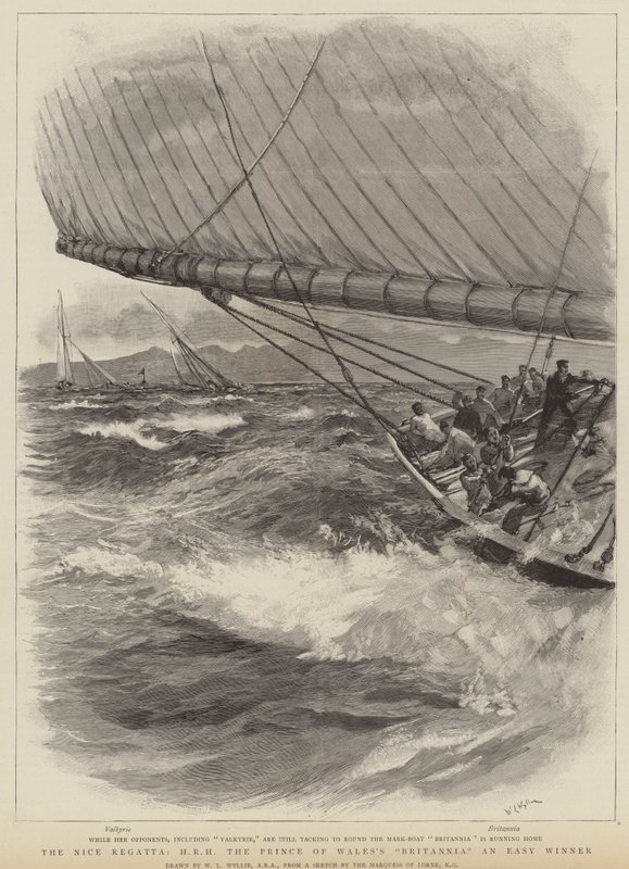 Nice-regattan, HKH Prinsen av Wales Britannia och lätt vinnare av William Lionel Wyllie