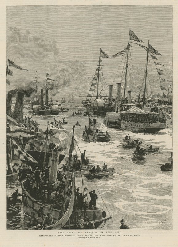 Shahen av Persien i England (gravyr) av William Lionel Wyllie