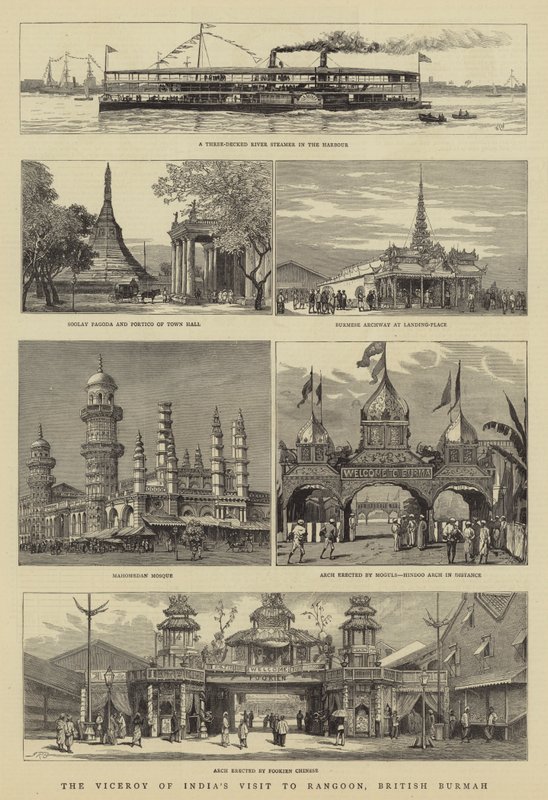 Indiens vicekonung besöker Rangoon, brittiska Burmah av William Lionel Wyllie