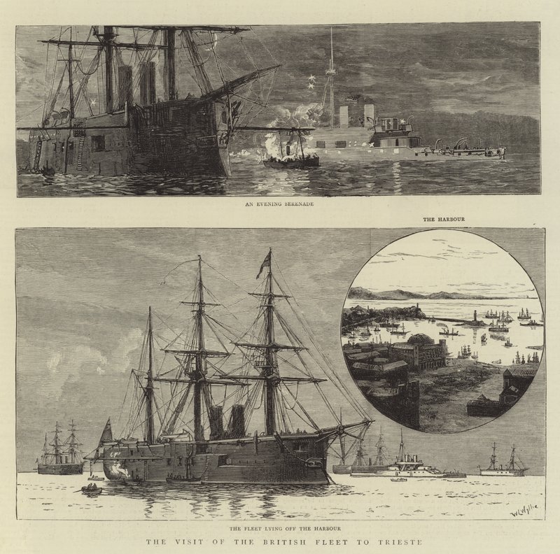 Den brittiska flottans besök i Trieste av William Lionel Wyllie