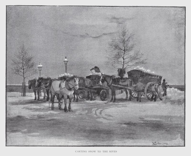 Karta snö till floden (litho) av William Luker