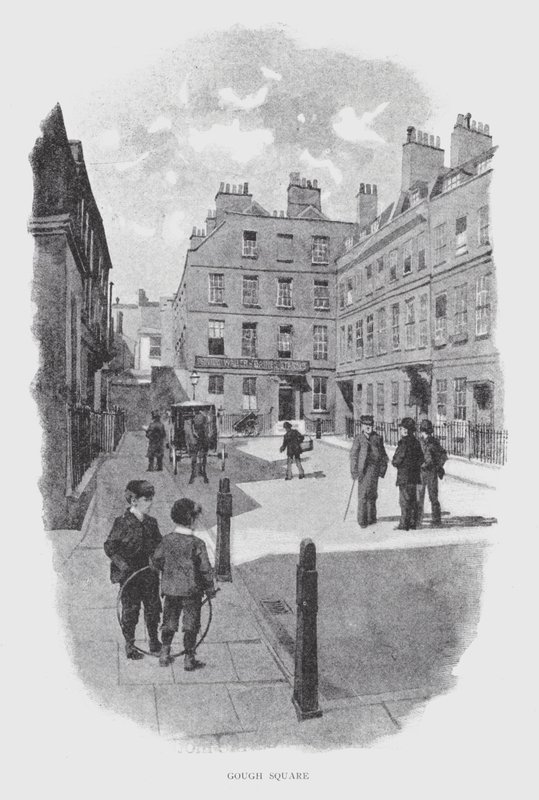 Gough Square (litho) av William Luker