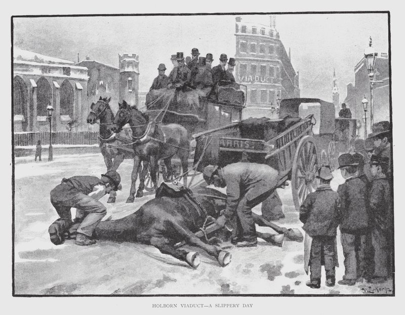 Holborn Viaduct, en hala dag (litho) av William Luker
