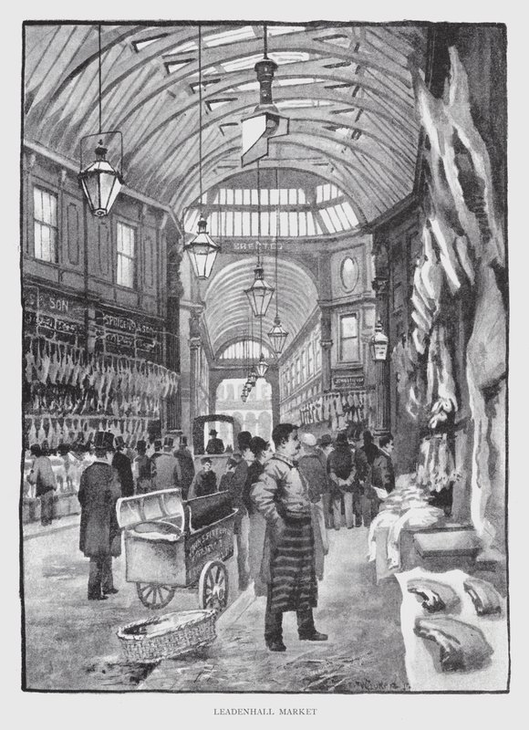 Leadenhall Market (litho) av William Luker