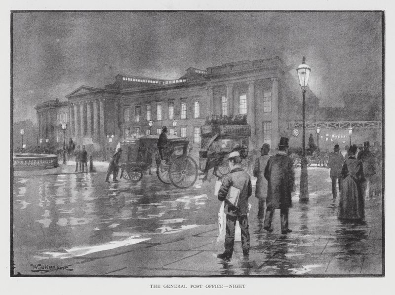 The General Post Office, Night (litho) av William Luker