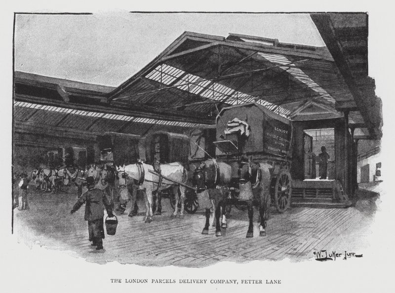 The London Parcels Delivery Company, Fetter Lane (litho) av William Luker