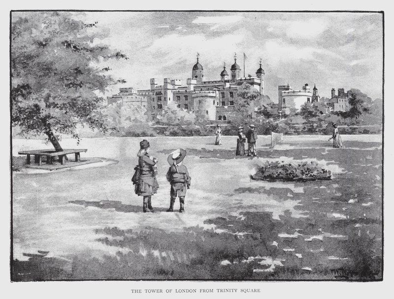 The Tower of London från Trinity Square (litho) av William Luker