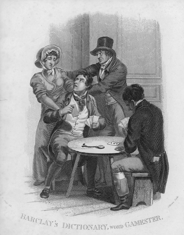 Barclays Dictionary, ord: Gamester (gravyr) av William Marshall (after) Craig
