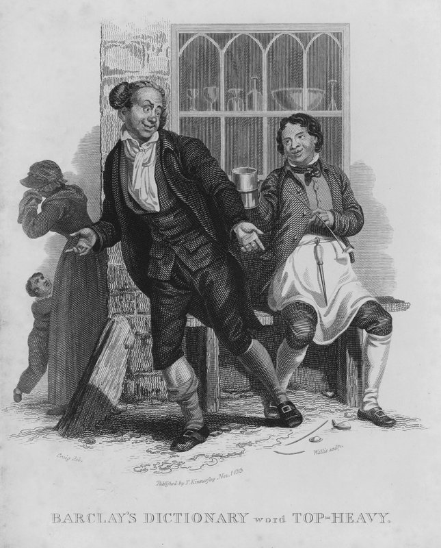 Barclays Dictionary, ord: Top-heavy (gravyr) av William Marshall (after) Craig
