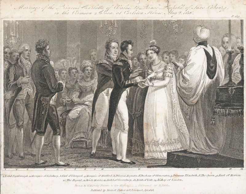 Prinsessan Charlottes bröllop av William Marshall (after) Craig