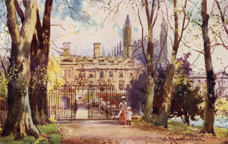 Clare College och Bridge från Avenue av William Matthison