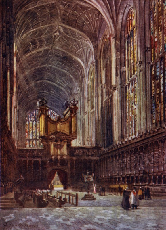Kings College Chapel Interiör från kören av William Matthison