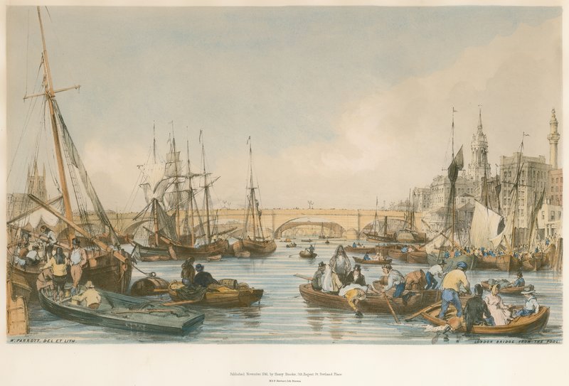 London Bridge, från poolen av William Parrott