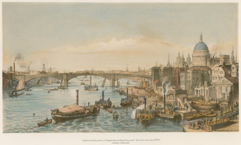 Southwark Bridge från London Bridge av William Parrott