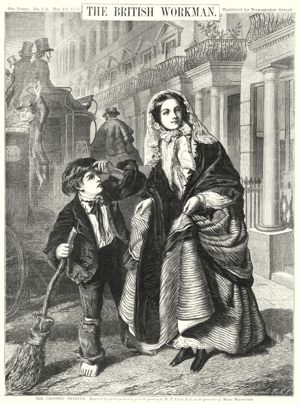The Crossing Sweeper (gravyr) av William Powell (after) Frith