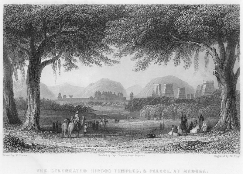De berömda hindutemplen och palatset i Madura (gravyr) av William Purser
