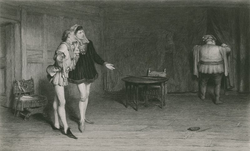 Prins Henrik, Points och Falstaff, kung Henrik IV, första delen av William Quiller Orchardson