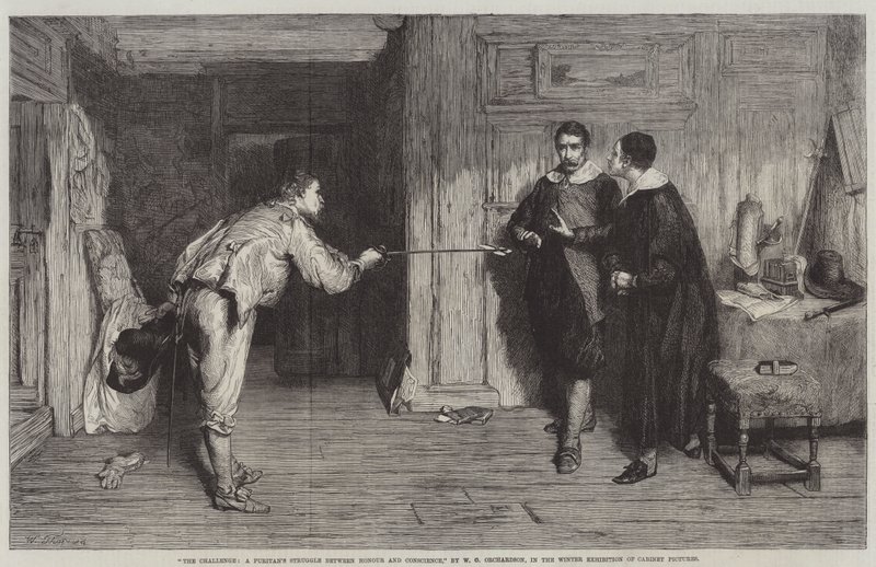 Utmaningen, en puritans kamp mellan heder och samvete av William Quiller Orchardson