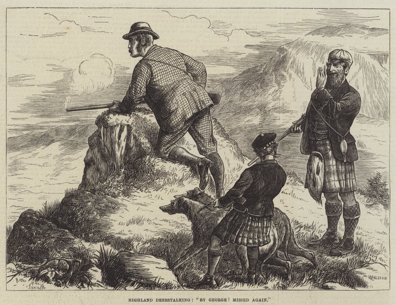 Highland Deerstalking, By George! missat igen av William Ralston