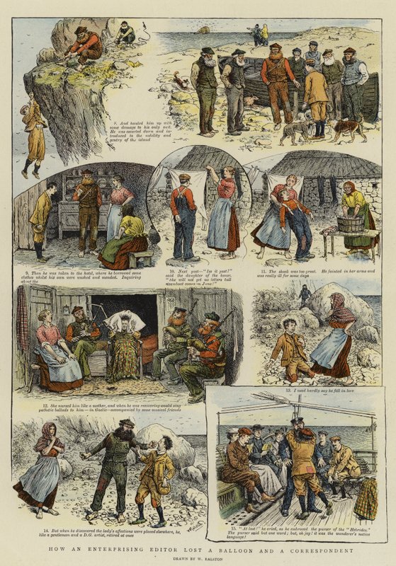 Hur en företagsam redaktör förlorade en ballong och en korrespondent (chromolitho) av William Ralston