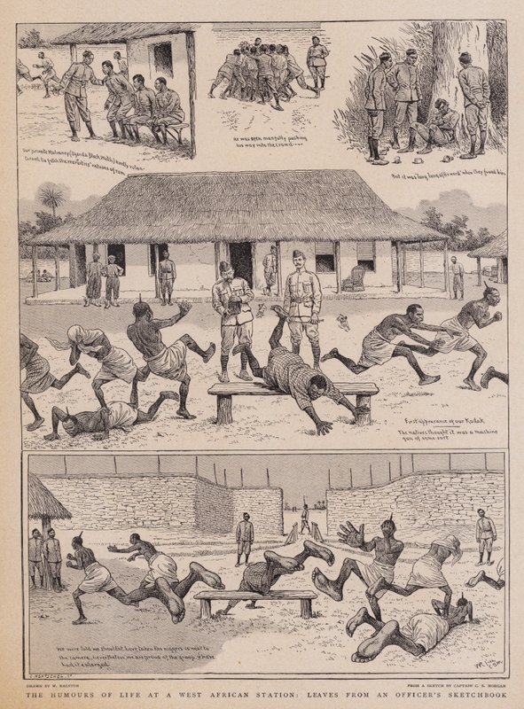 Livets humör på en västafrikansk station, blad från en officers skissbok av William Ralston
