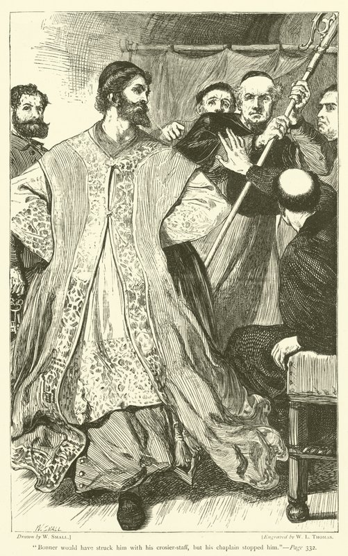 Bonner skulle ha slagit honom med sin korsstav, men hans kaplan stoppade honom av William Small