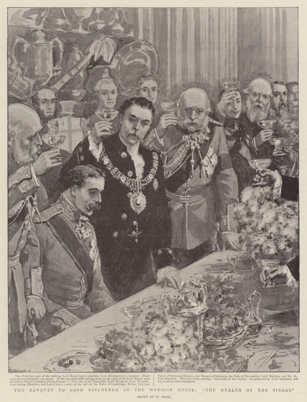 Banketten för Lord Kitchener i Mansion House, Sirdarens hälsa av William Small
