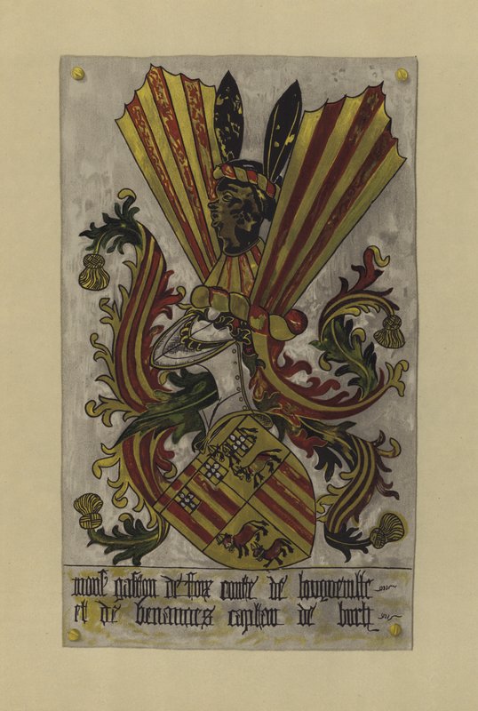 Sir Gaston de Foix, greve av Longueville och Benanges, kapten de Buch, c 1438-c 1458 (chromolitho) av William St John Hope