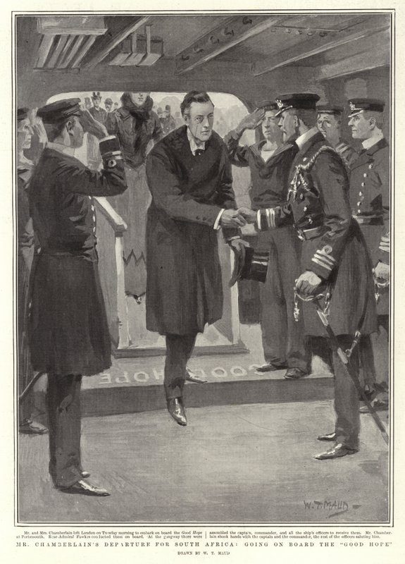 Chamberlains avresa till Sydafrika, ombord på Good Hope av William T. Maud