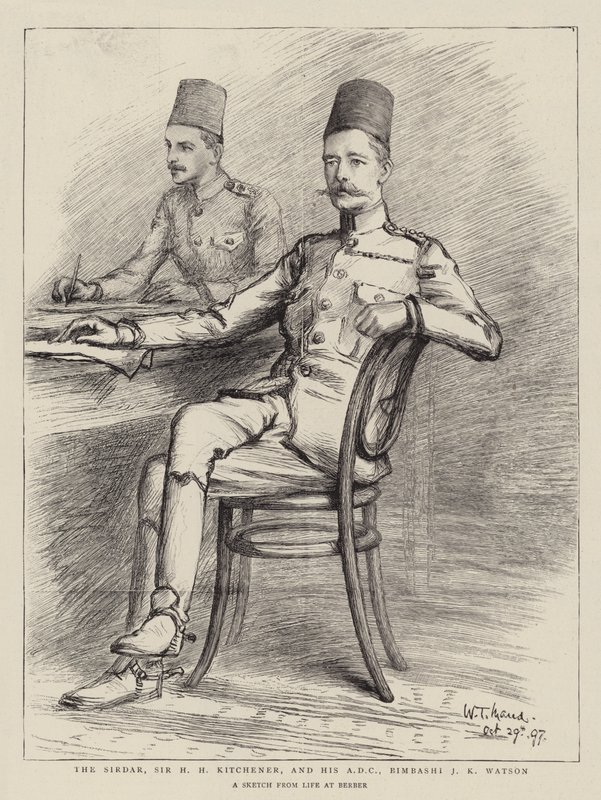 Sirdaren, Sir H H Kitchener och hans ADC, Bimbashi JK Watson av William T. Maud