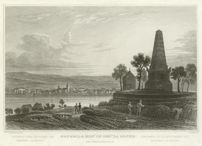Neuweid och monument över general La Hoche av William Tombleson