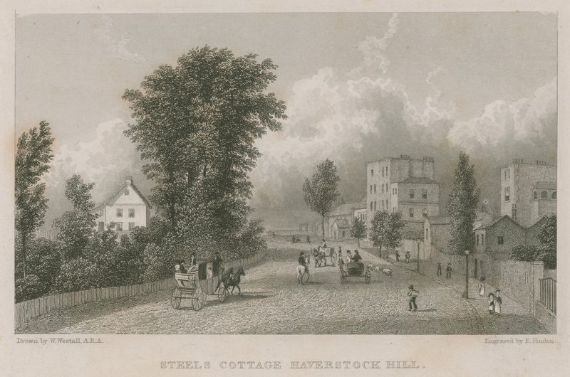 Sir Richard Steeles stuga, Haverstock Hill av William Westall