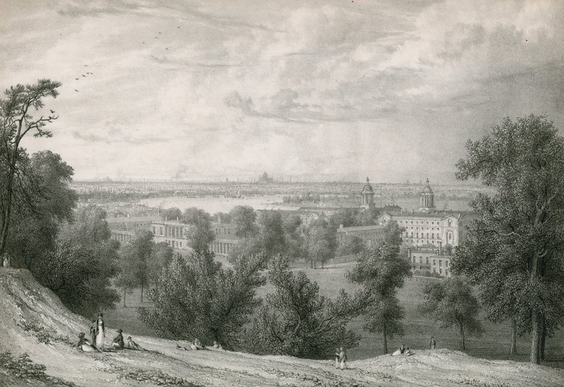 Utsikt över Greenwich, London av William Westall