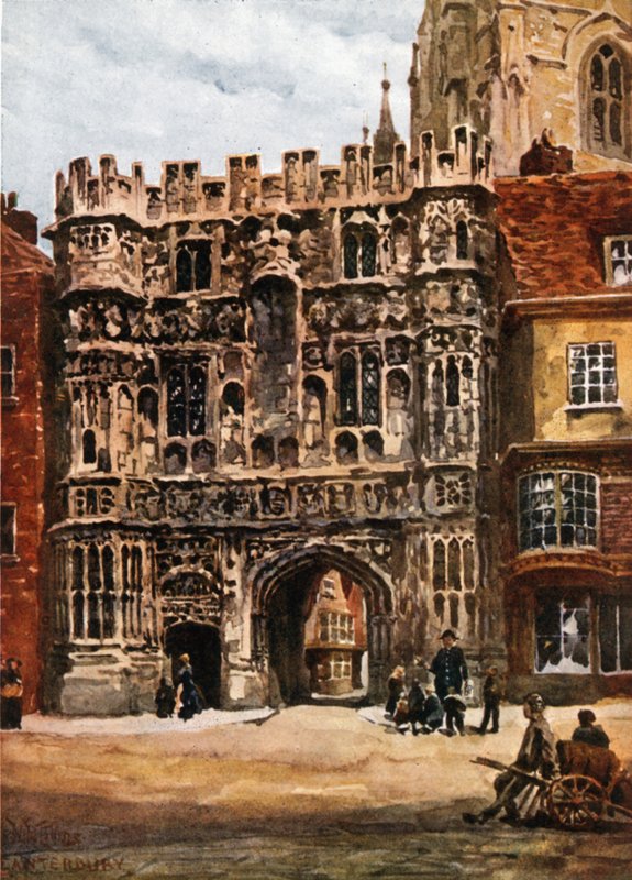 Canterbury, Christchurch Gateway (lito i färg) av William Wiehe Collins