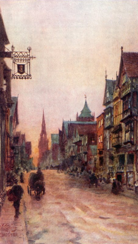 Chester, Eastgate Street (lito i färg) av William Wiehe Collins