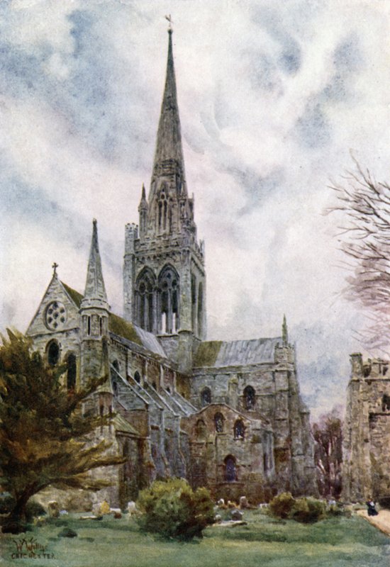 Chester från nordost (färg litho) av William Wiehe Collins