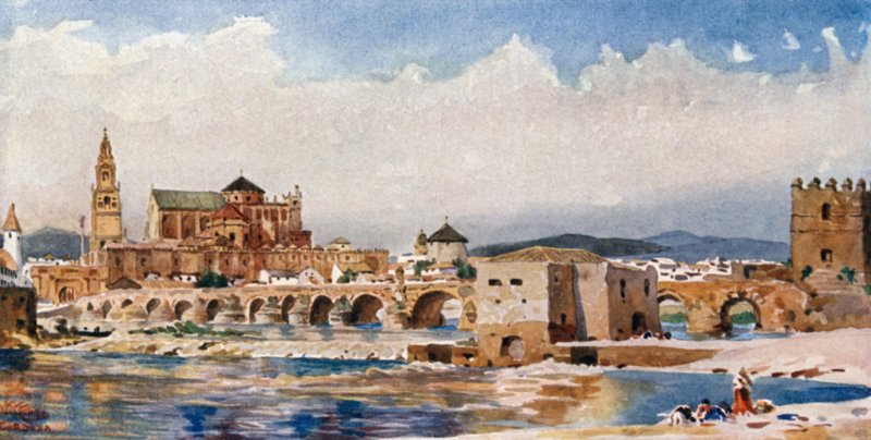 Cordoba, bron (färg litho) av William Wiehe Collins