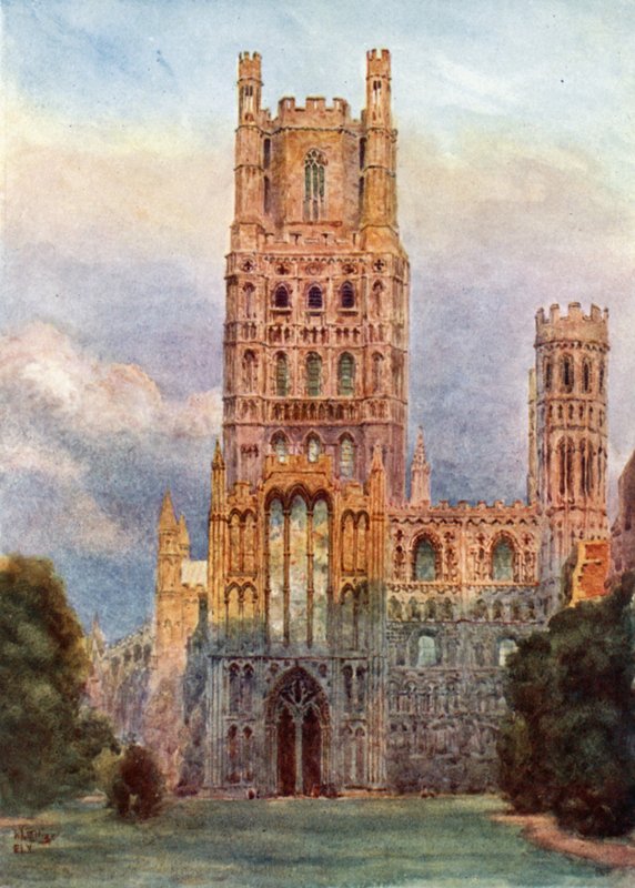 Ely, från västfronten (färg litho) av William Wiehe Collins