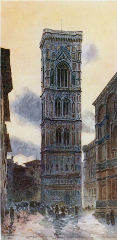 Florens. The Campanile (färg litho) av William Wiehe Collins